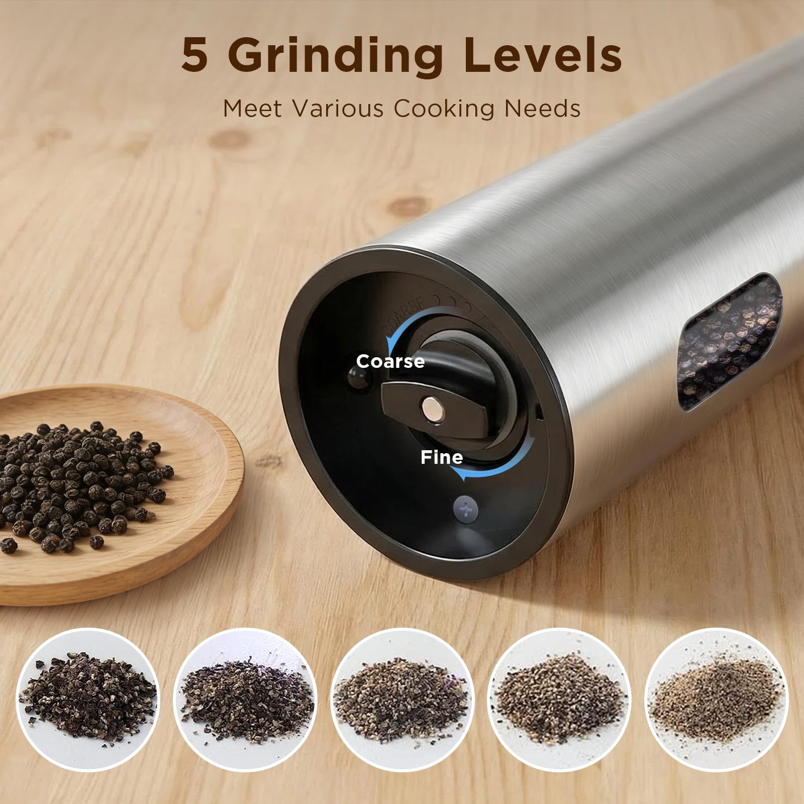 Newise Electric Salt & Pepper Grinder Set -3 Newise Electric Salt & Pepper Grinder Set -3