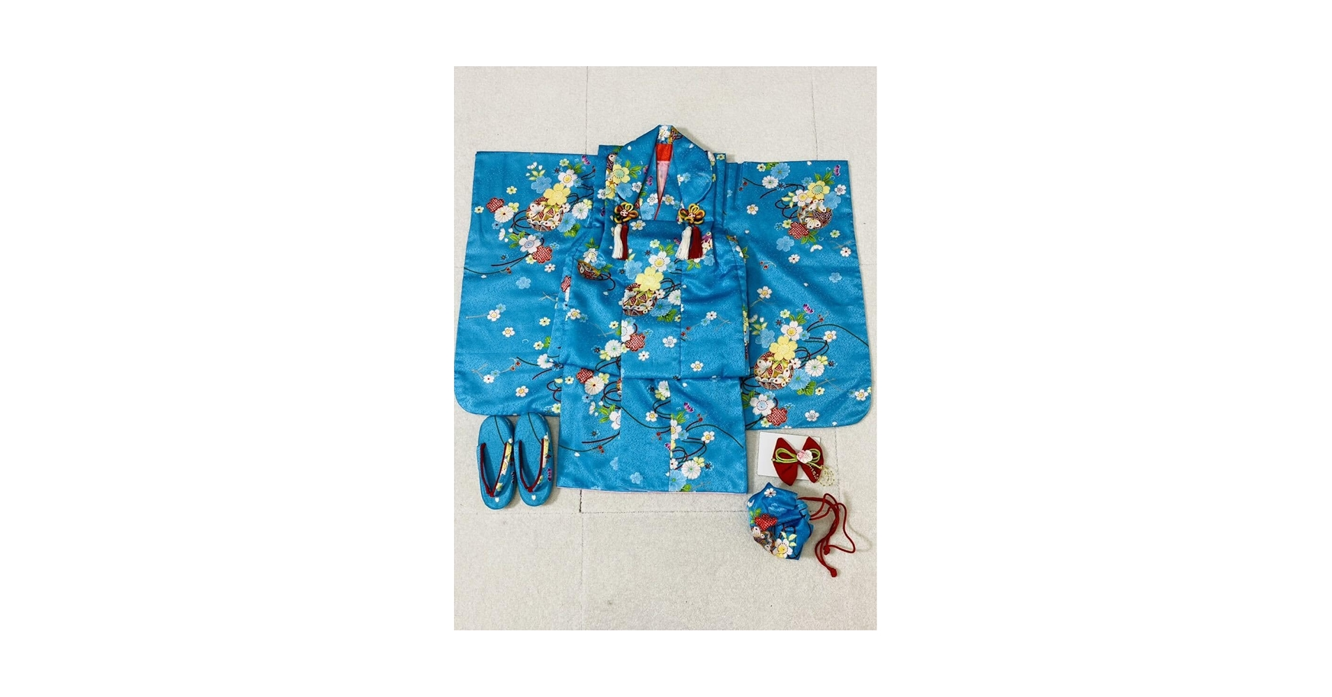 6174. 【美品】 伴商店  七五三 3歳 女の子 5点セット Amazon.co.jp: 6174. 伴商店 七五三 3歳 女の子 5点セット 青