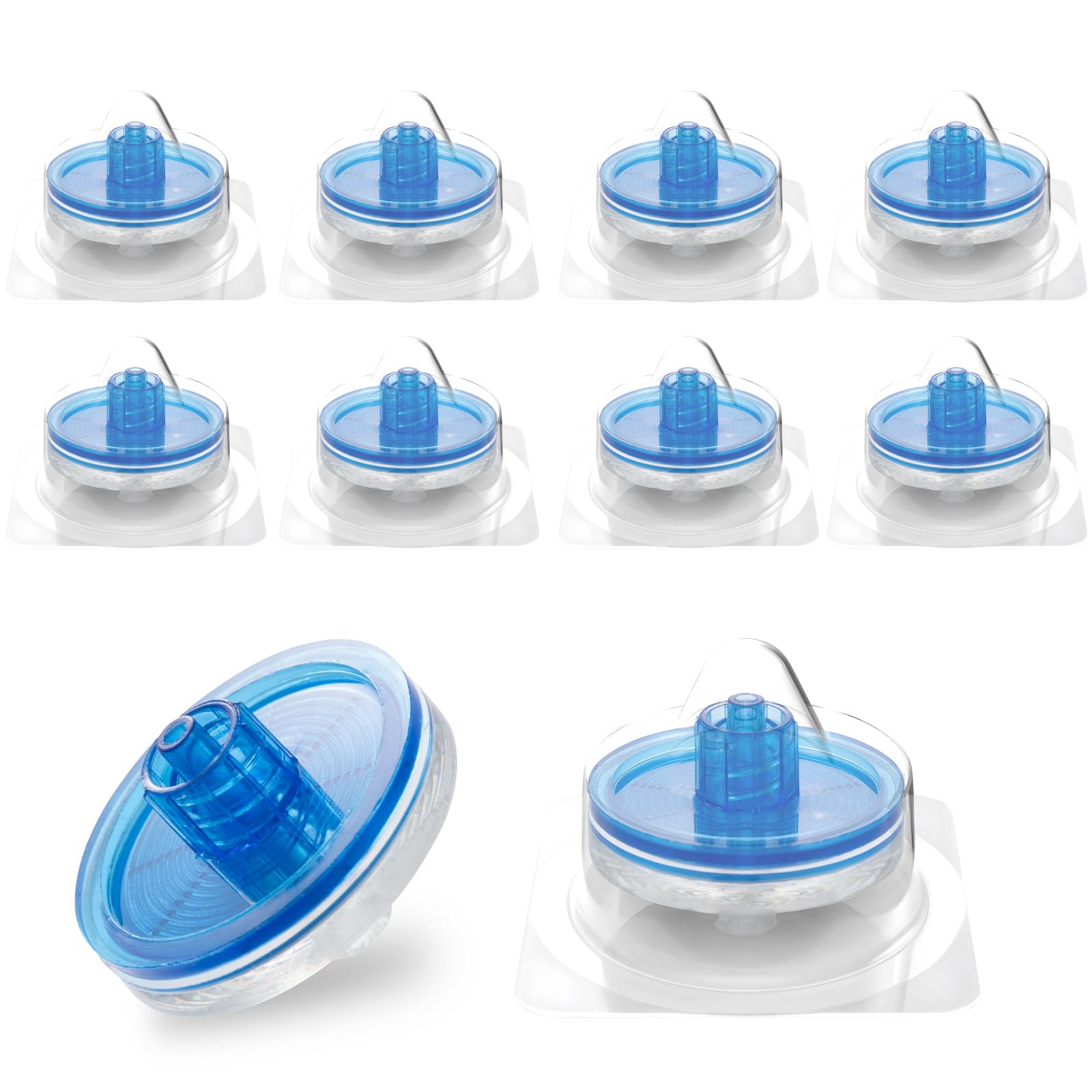 100 filtros de laboratorio de jeringa, filtros hidrófilos PES estériles, tamaño de poro de 0,22 um, diámetro de membrana de 33 mm para laboratorio científico biométrico, empaquetado