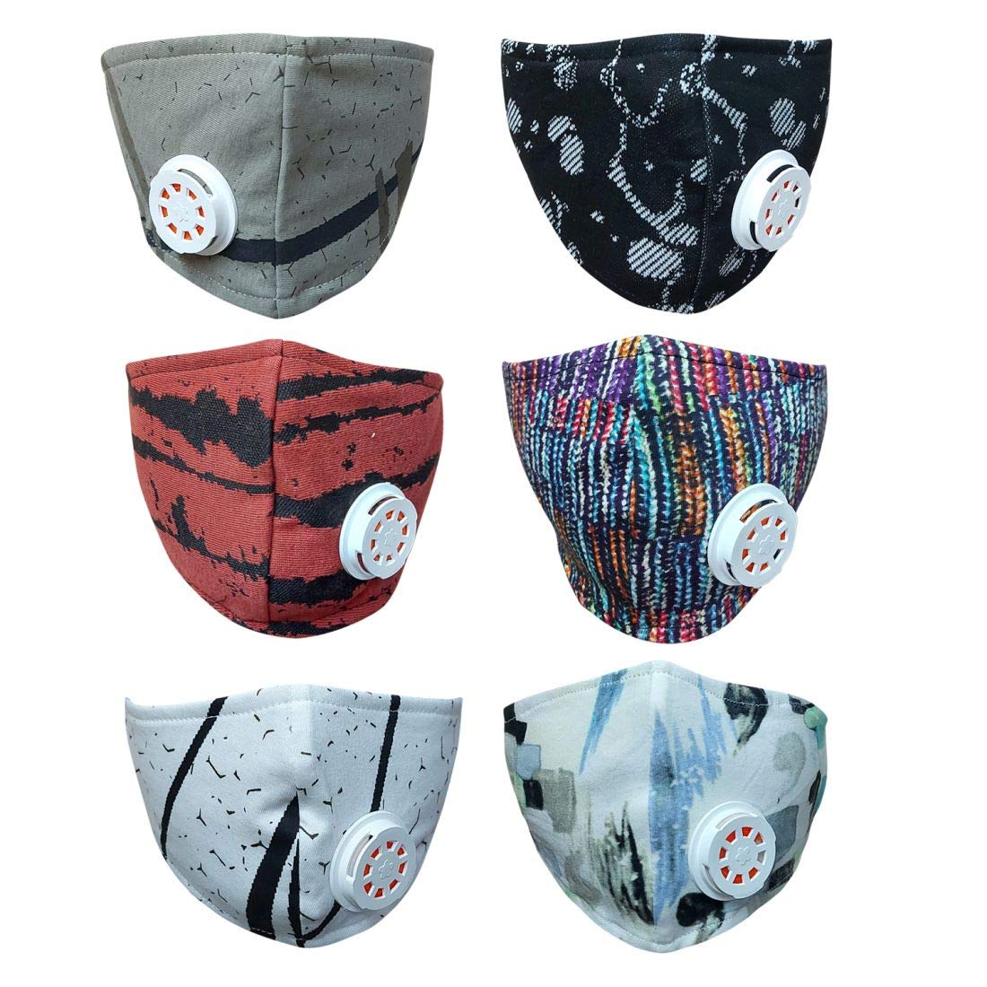 TeeMoods Reusable Cloth Mask with Respirator filter, Anti Pollution Dust Mask for Dust and Allergies (Pack of 6) (B088893DKB) Amazon Price History, Amazon Price Tracker