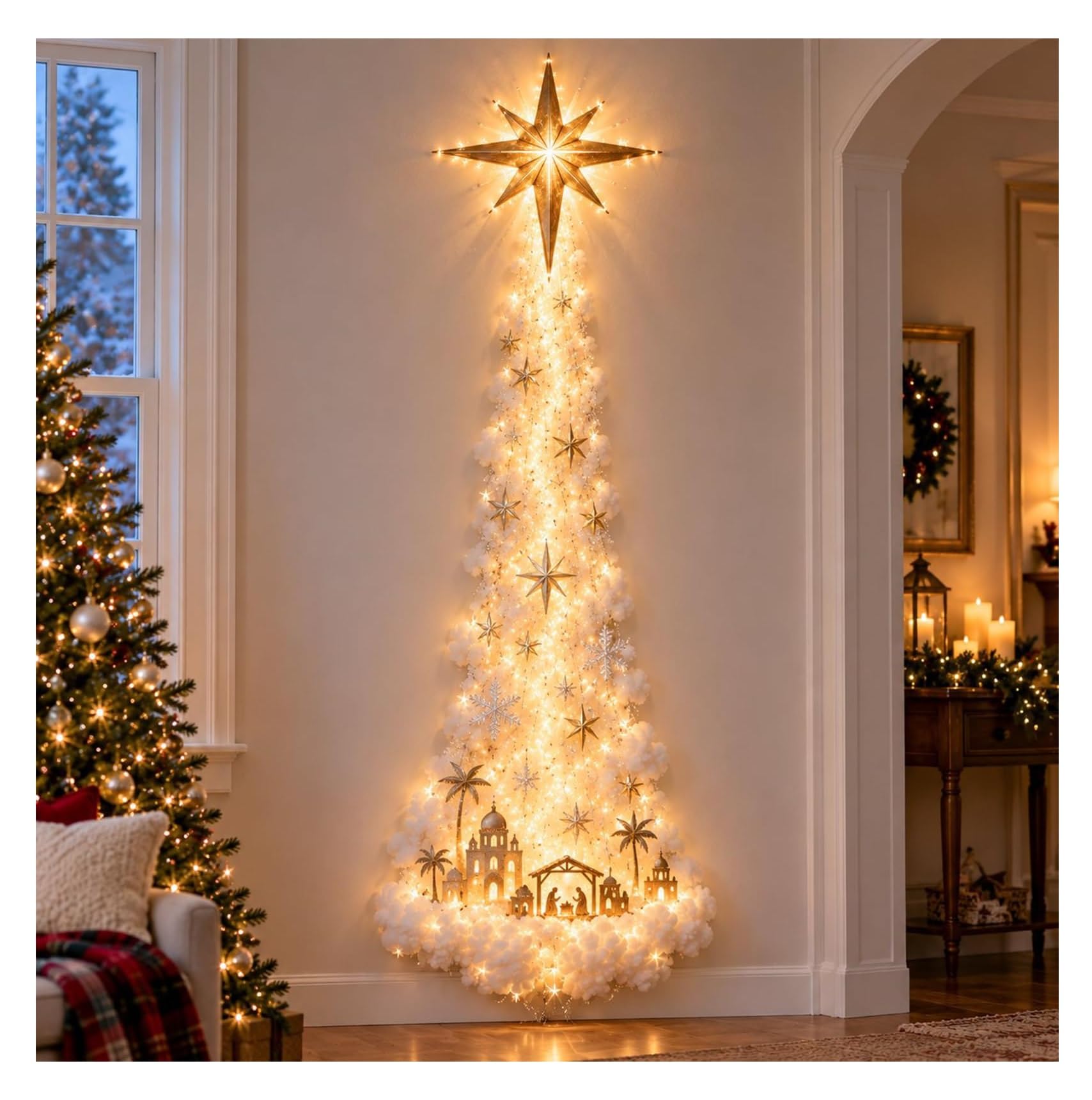 Christmas Magic Trail Wall Light, LED Cascading Christmas Wall Decor,G — image 1