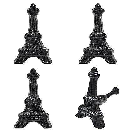 Eforlike 2 Pcs Eiffel Tower Cast Iron Cabinet Knobs Drawer Handle Kitchen Cupboard Pulls Handles, Home Funiture D cor