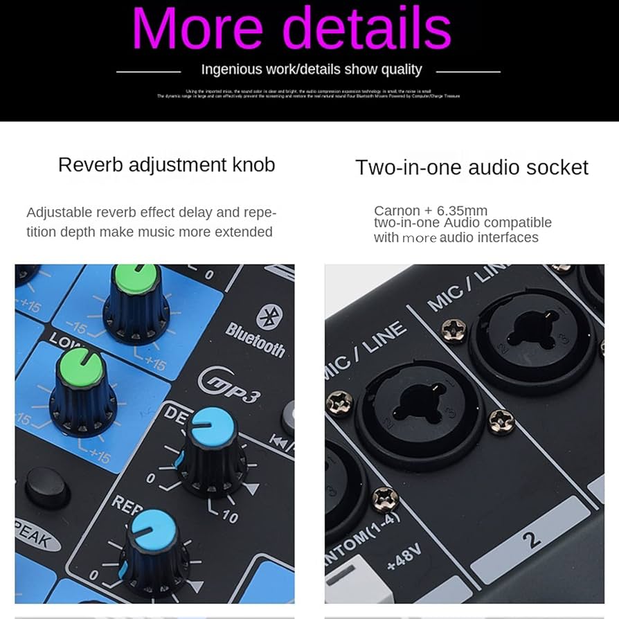 Amazon.co.jp: ポータブル6チャンネルDJミキサー