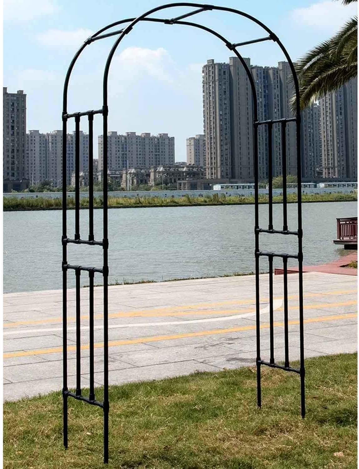 Arche de jardin noire en acier ELzEy cadre en arc de 20 mm pour plantes grimpantes