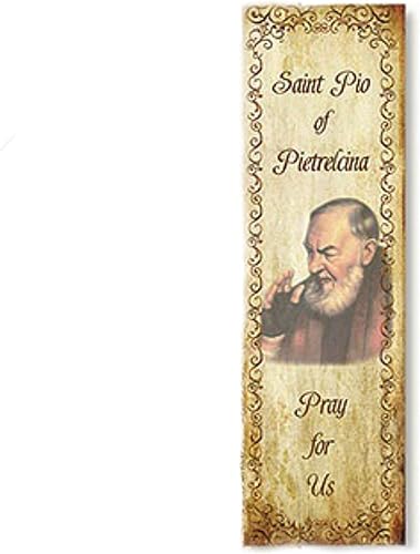 Miniatura 2 de Autom Saint St Padre Pio Pietrelcina - Rosario de madera de 0.394 in con cordón de 19 pulgadas con tarjeta de oración (versión original), Madera