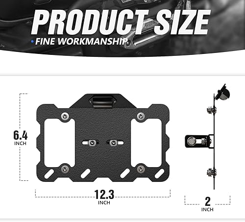 Miniatura 4 de SUORTO - Marco universal para matrícula frontal con luz LED para el anillo en D de parachoques compatible con Jeep, Ford, Dodge, Chevy, GMC, Nissan,