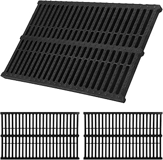 3 Pcs Polymer Plastic Drain Grate 19.7 x 11.8 x 1 Inch Trench Drain Cover Channel Drain Strainer Total Length 118 Inch Sewer Cover Rainwater Drainage Grates for Outdoor, Yard