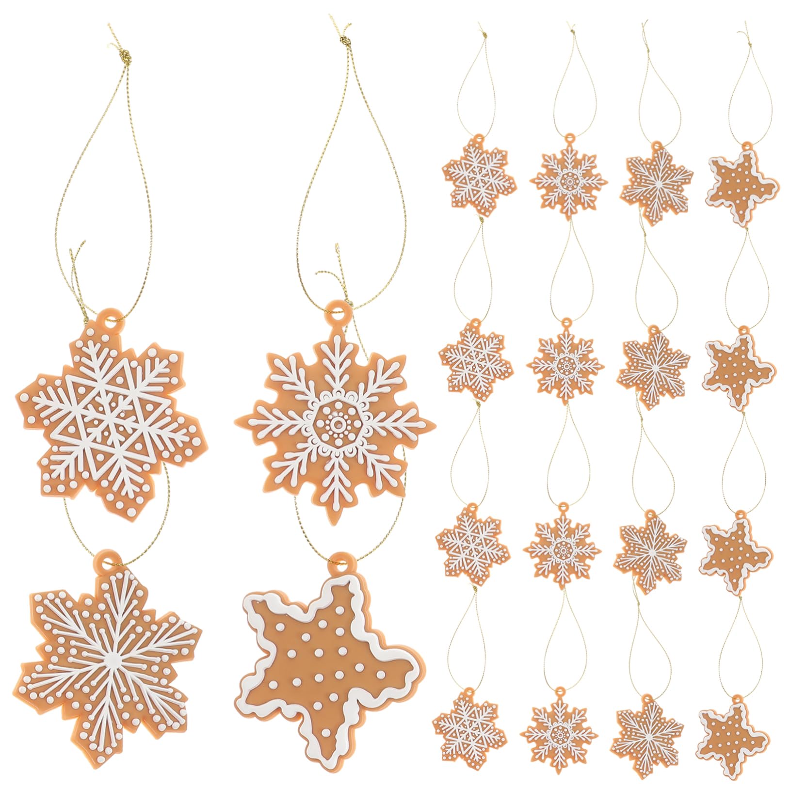 PRETYZOOM 40 Piezas Colgante de de Nieve Mini de Navidad Colgantes navideños Christmas Tree Decoraciones navideñas Dulces decoración del hogar de Navidad