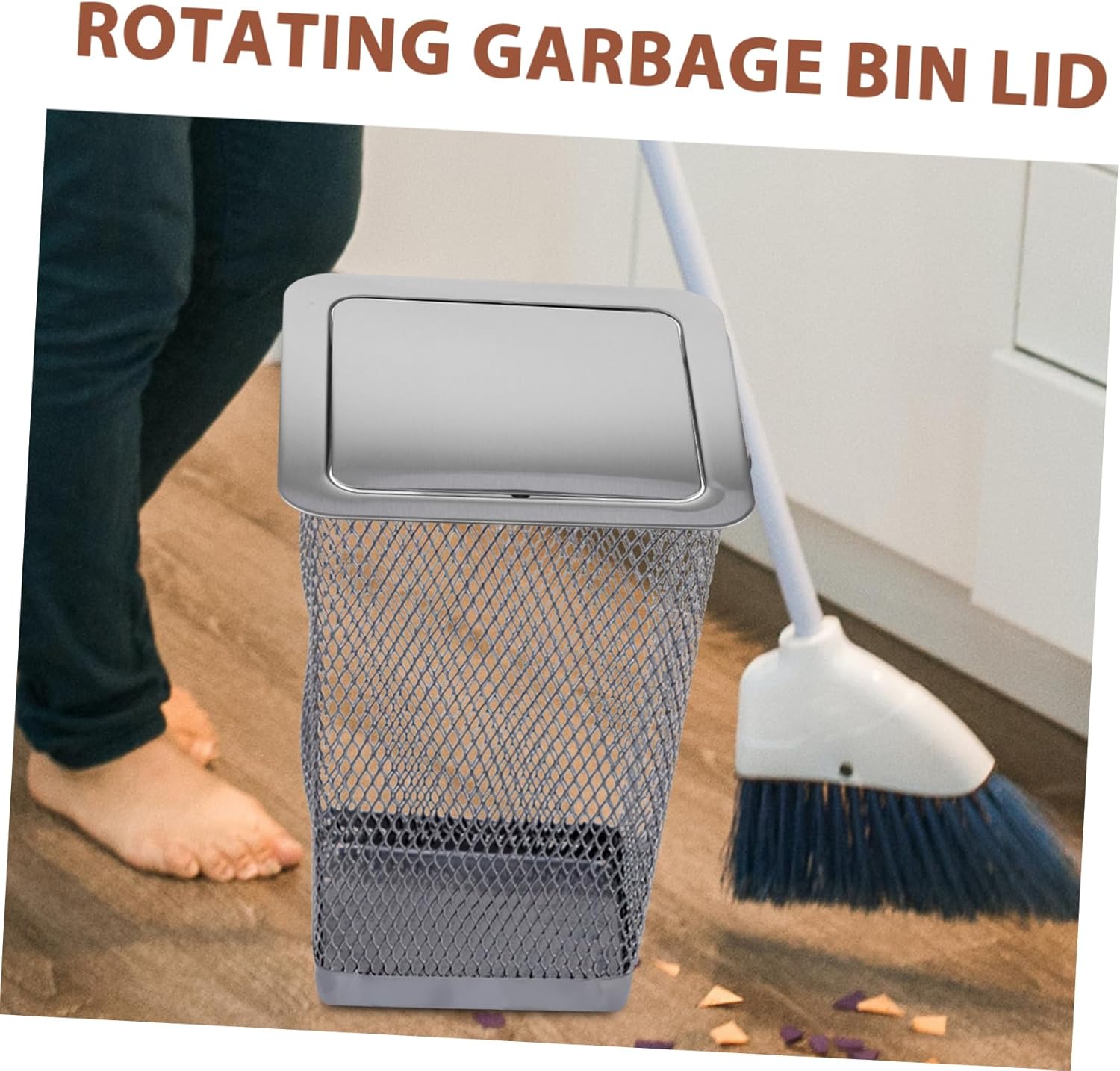 ABOOFAN Built Flap Trash Can Cover for Kitchen Recessed Counter Top Lid Easy Clean Surface Suitable for Restaurant Home Office