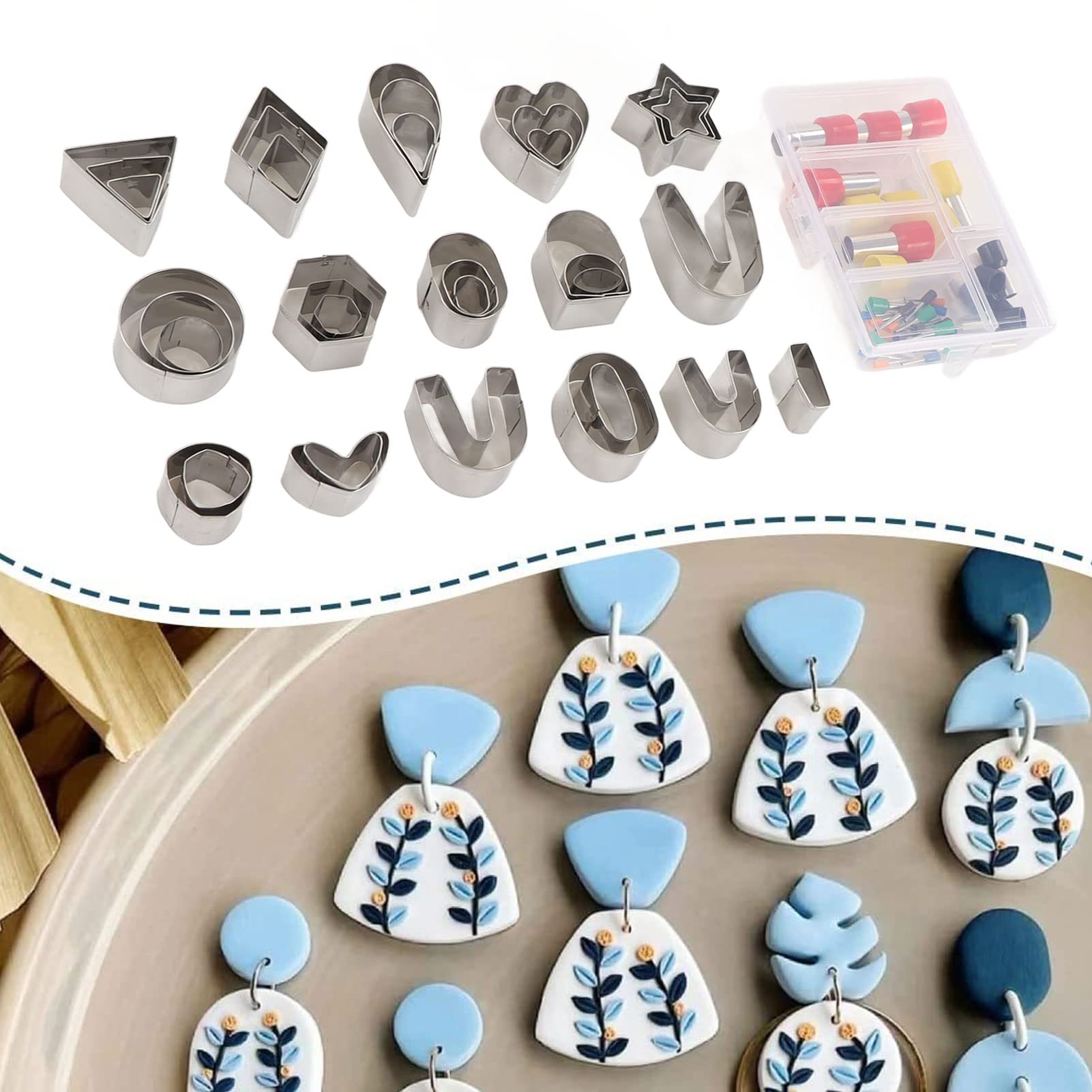 40 Stks Klei Snijders Set met Opbergdoos, Mini Inspringen