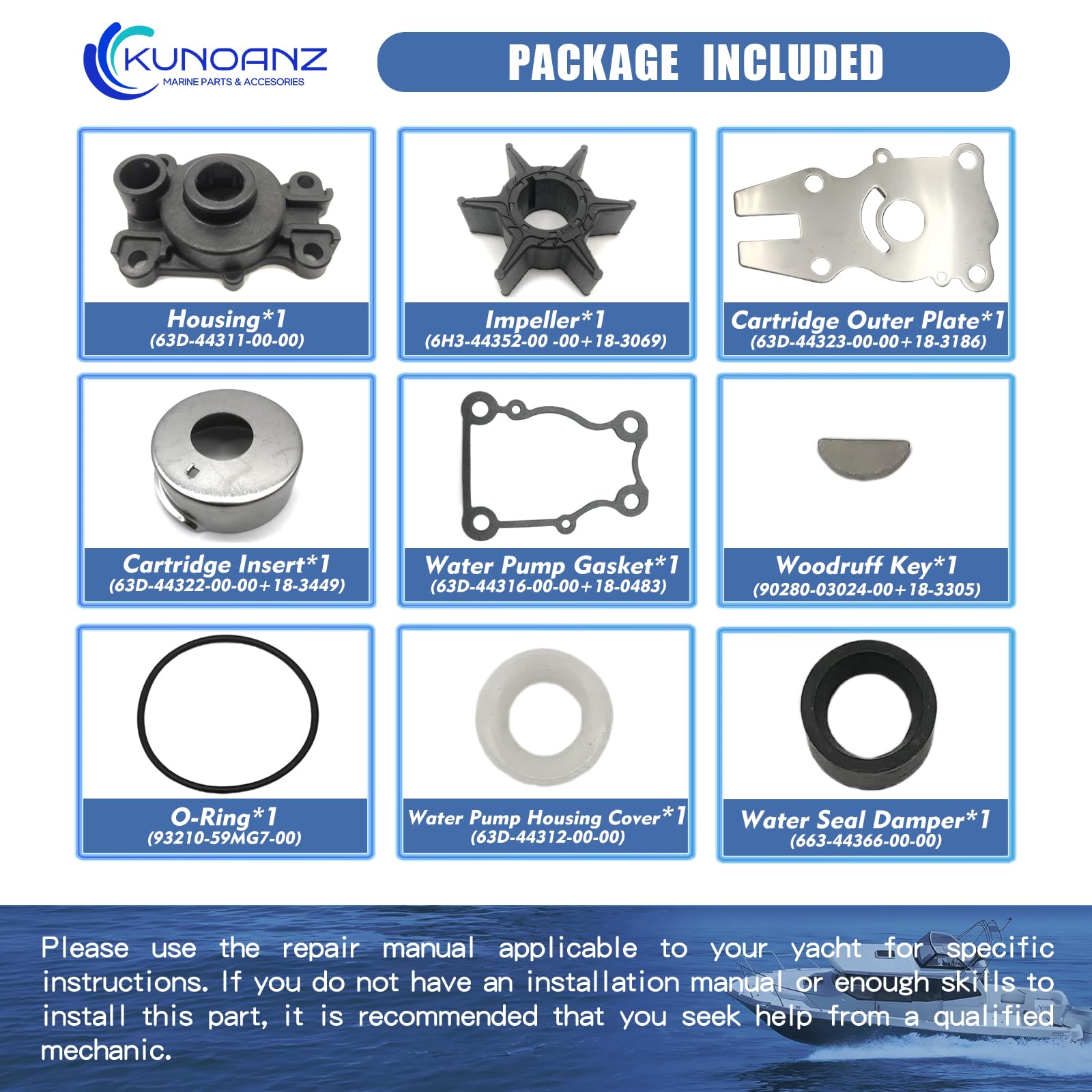 Yamaha Outboard Impeller Repair Kit - 40 50 60 HP -4