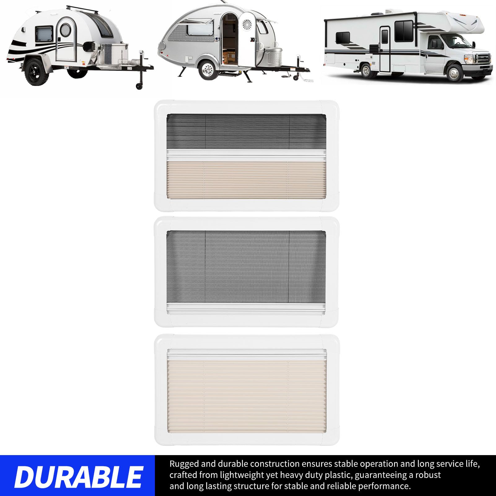 Wohnmobil-Fensterrollo, blockierend, Wärmeisoliert, Sichtschutz, Wohnmobil-Innenfenster-Rollo, 61 X 30,5 cm, für Wohnwagen, Wohnmobil