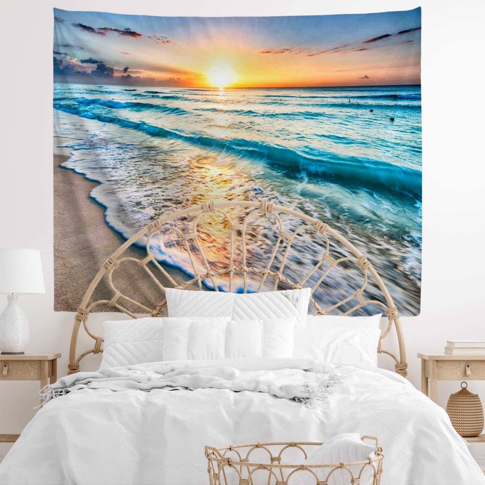 Amazon.com: IcosaMro Beach Tapestry Wall Hanging, Ocean