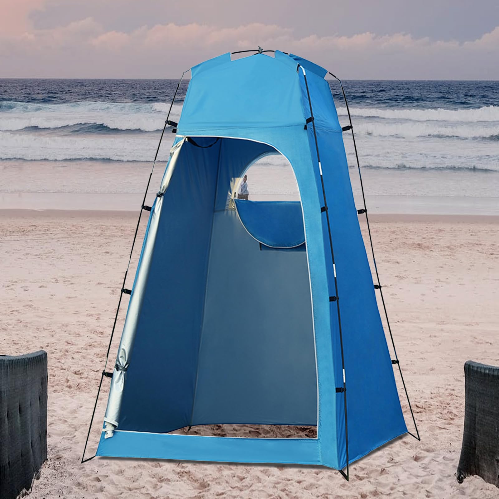 Tsuchiya Pop Up Toilettenzelt Umkleidezelt | Camping Duschzelt Sichtschutz Outdoorzelt | Umkleidekabine Stehzelt WC Zelt Mobile Für Outdoor, Camping, Angeln, Strand, Dusche, Toilette