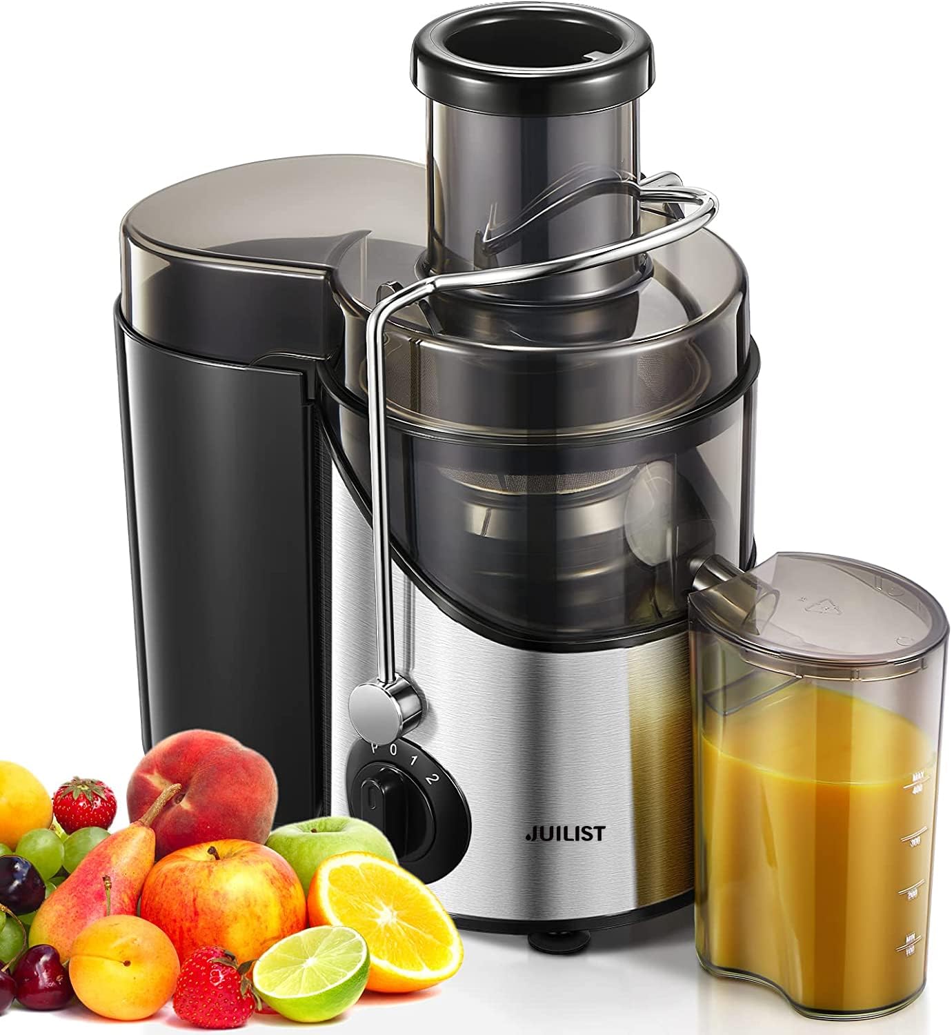 Juicer Machine Easy to Clean 3 Feed Chute for Whole Fruit and Vegetable Brush Black