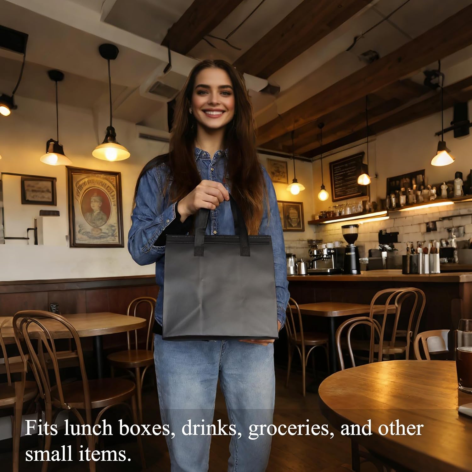 12Pcs Insulated Lunch Bag Disposable Cooler Bag Thermal Grocery Take Away Bags for Food Delivery Party Drink Picnic Holiday, 5 Colors image 4