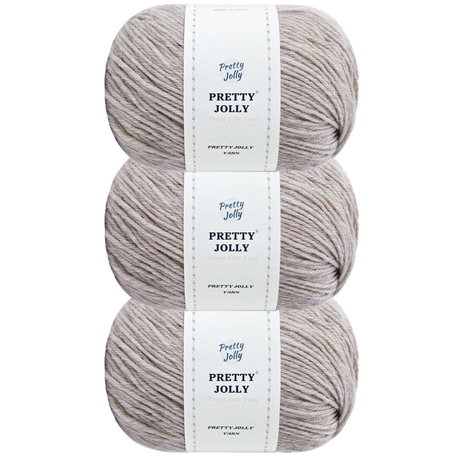 Pretty Jolly 3 Skeins Soft Merino Wool Yarn, Soft & Warm, Finger Weight, Woolen Yarn for Crochet & Knitting