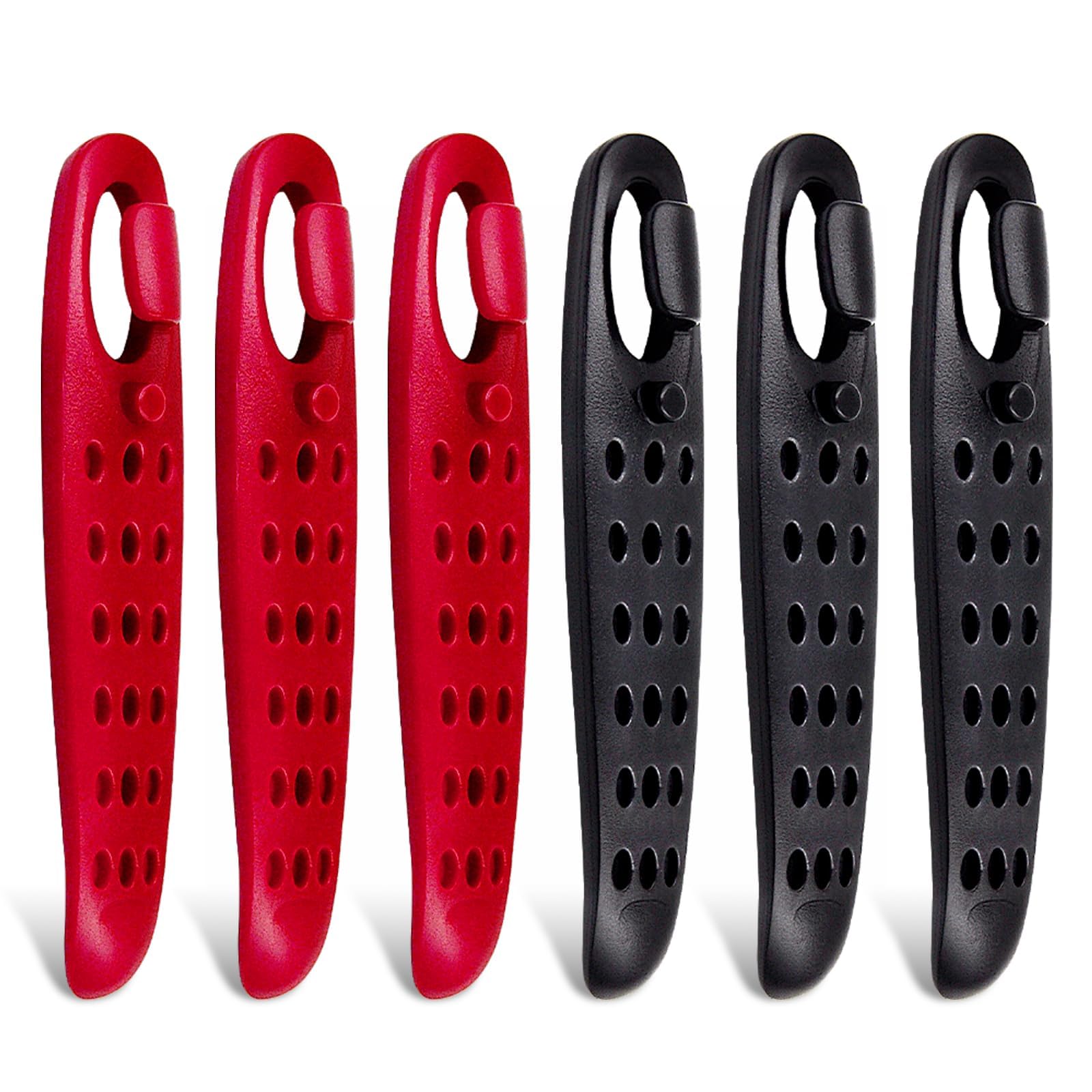 KASTWAVE Bike Tire Levers, 6 Pcs Compact Roadside Bicycle Tyre Levers Tool for Inner Tube Tire, Solid Reliable Plastic Bike Tire Spoons Set, Lightweight Changing Kits, Quick Repair Pry Bar Lever