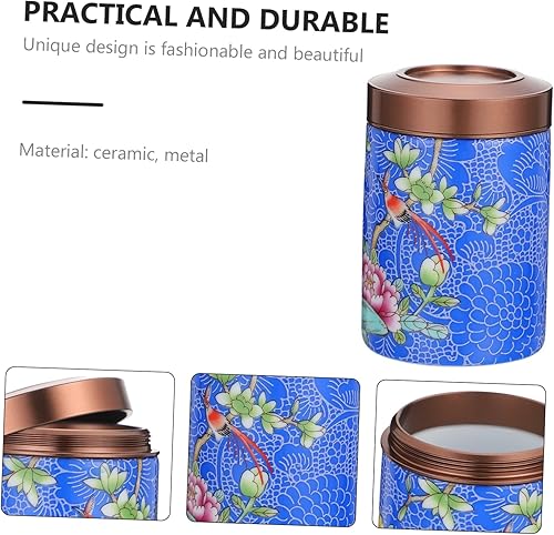 Miniatura 4 de RORPOIR Tarros de cristal de té de cerámica para dulces con tapas Tarro de té de cerámica Embalaje de regalo de té Lata pequeños botes de cocina