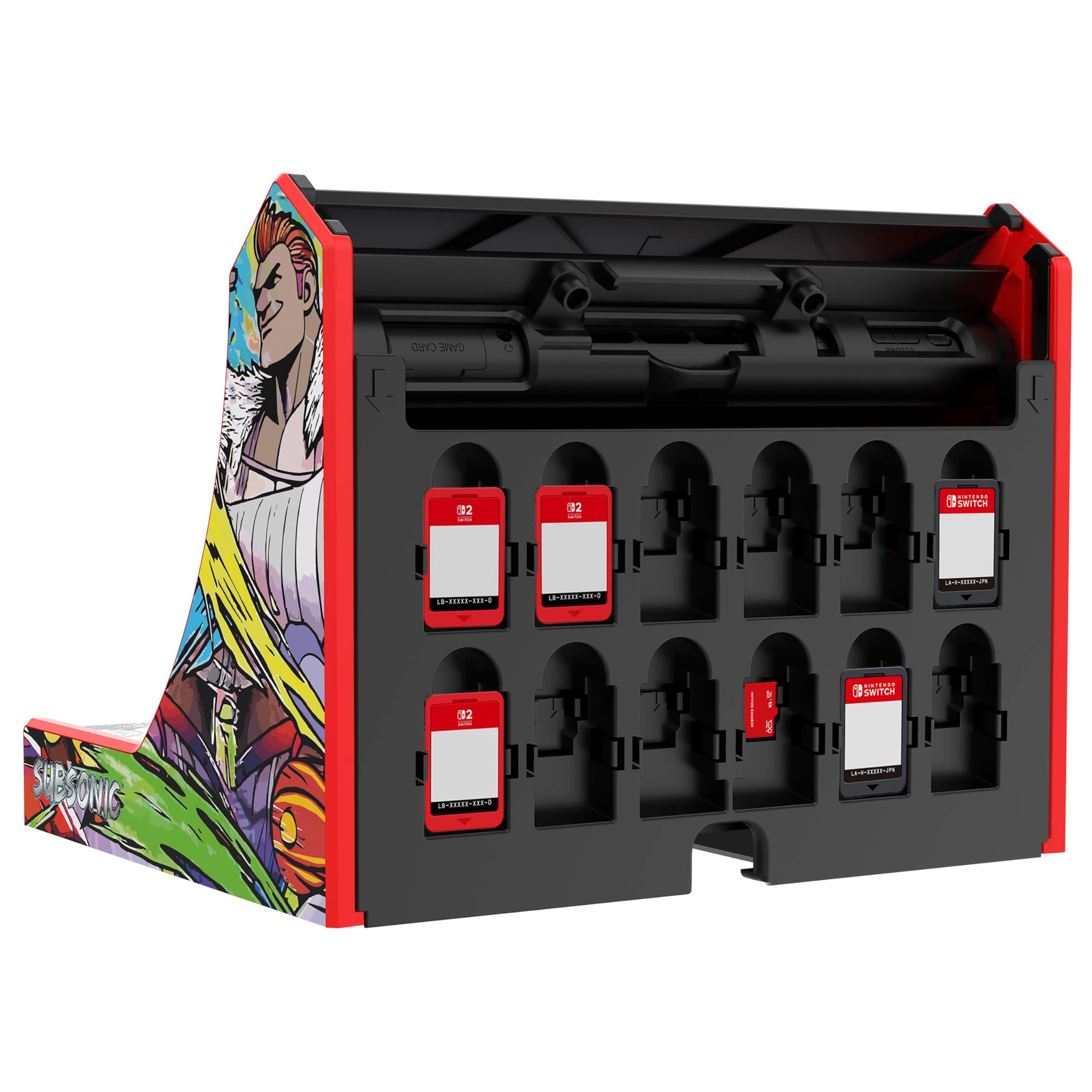 Subsonic - Mini máquina recreativa para Switch 2, Switch OLED y Switch – Base de conexión para consola Nintendo con joystick y 8 botones para convertir la consola Nintendo en una máquina recreativa