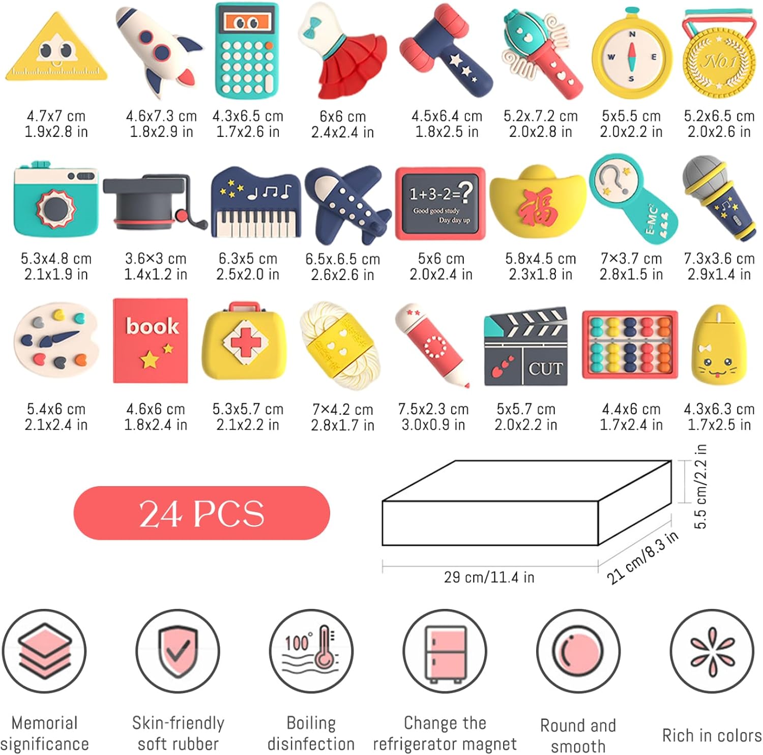 NIDONE Korean Decorations, 24Pcs Doljabi Set Safe Zhuazhou Set Items Birthday Presents Cartoon 1st Birthday Traditional Doljanchi Baby Toys Korean Ceremony, Girl