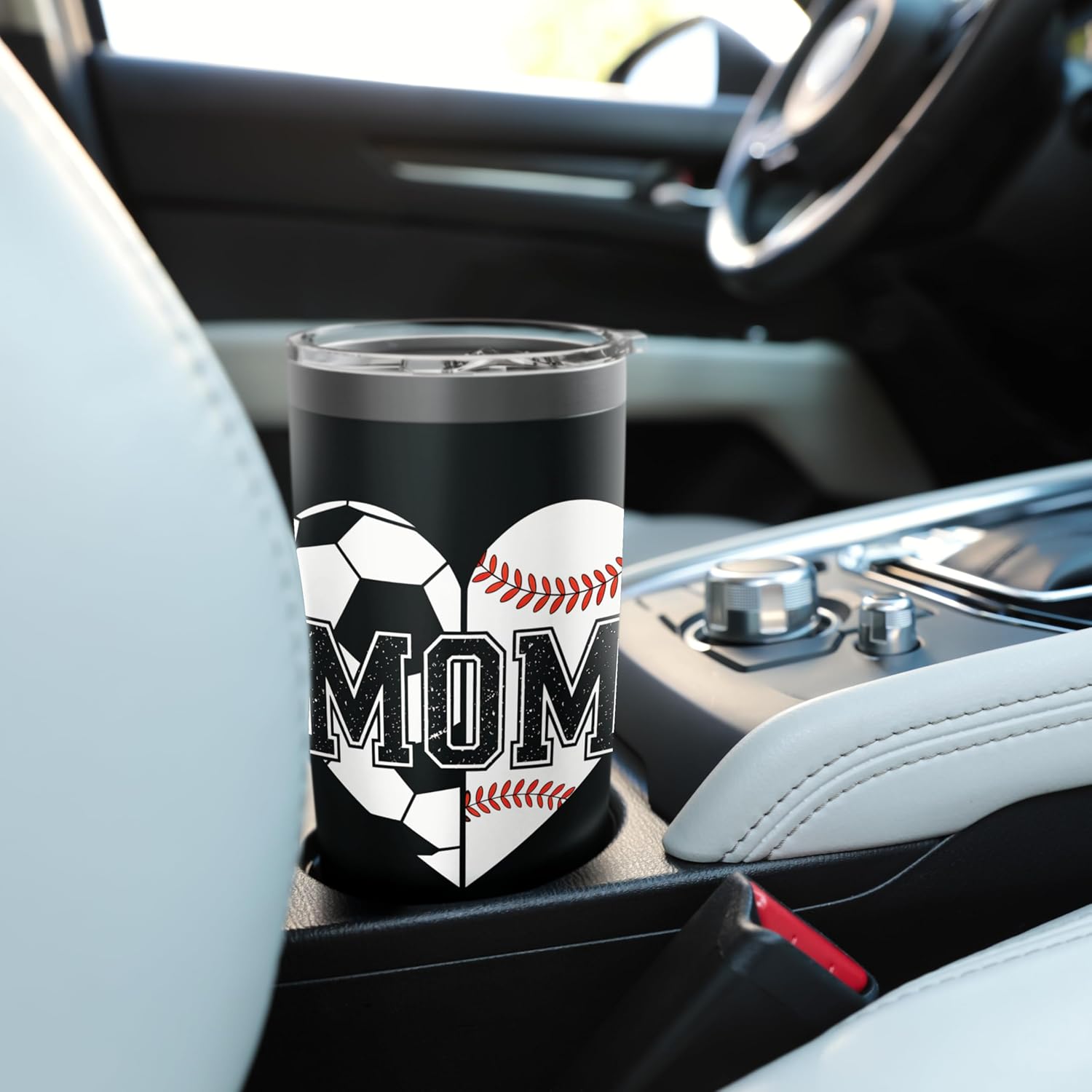 Ball Mom Soccer Football Baseball Mom Of Both Mothers Day Stainless Steel Insulated Tumbler - Image 6
