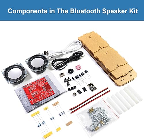 Miniatura 2 de GeekLJT Kit de soldadura de altavoz compatible con Bluetooth, kit electrónico de bricolaje de amplificador estéreo, kit de altavoces para proyectos