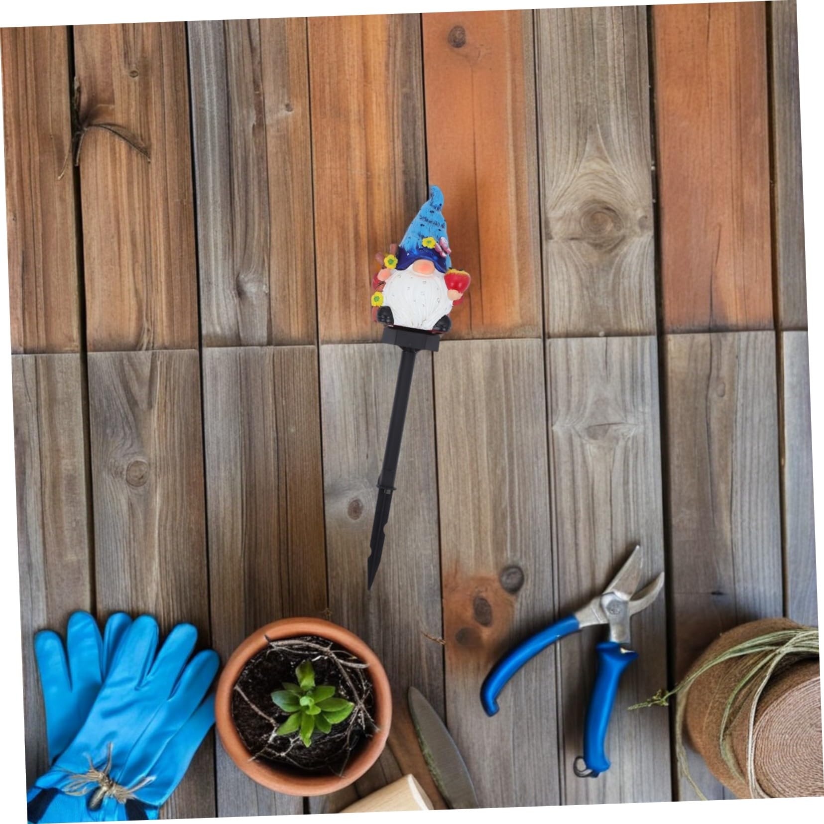 Angoily Luces De Paisaje Enanas Solares Para Jardín Lámpara Estacas De Resina Adorno Decorativo Para Exteriores Luces Led Para Césped y Patio