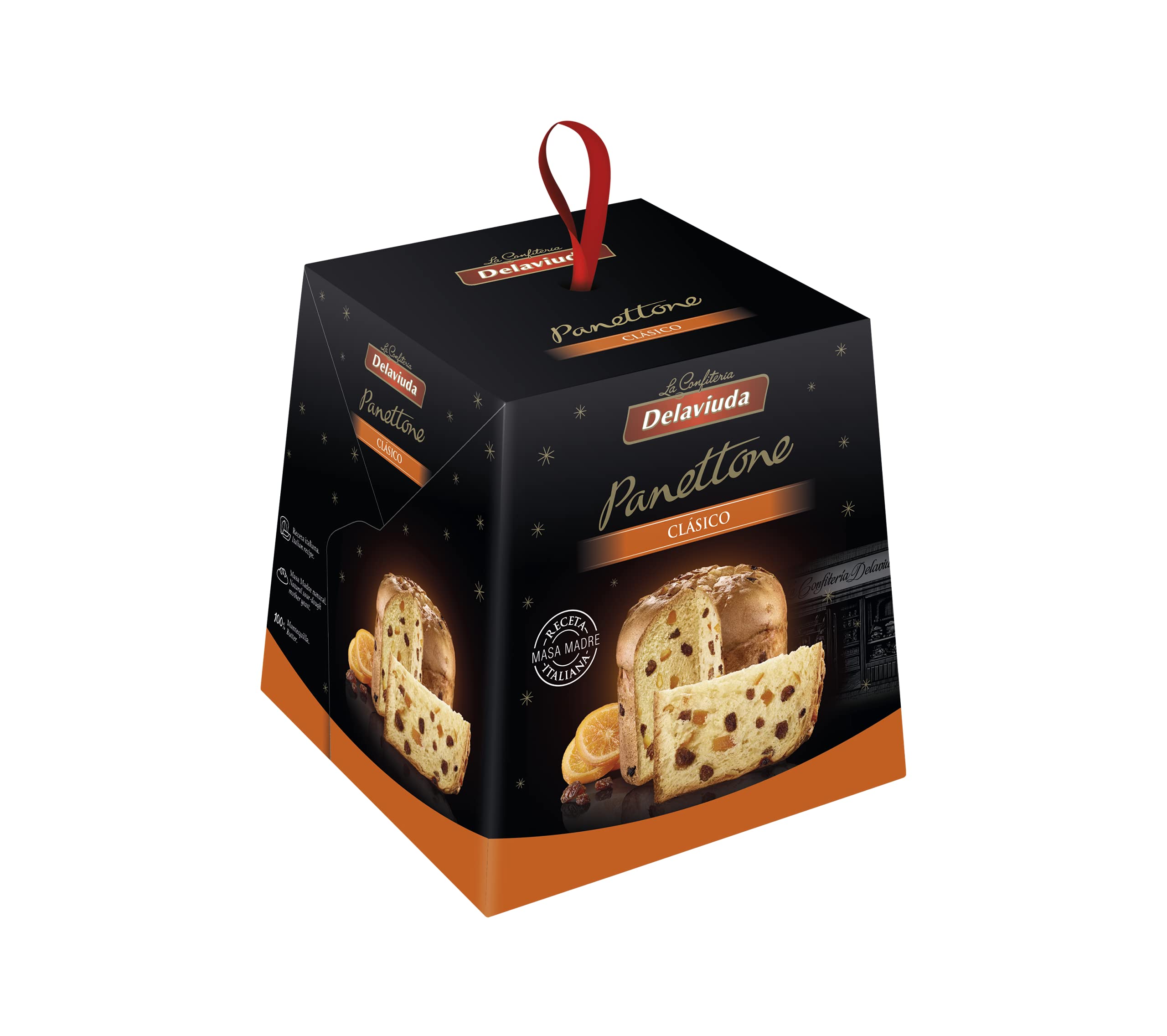 Delaviuda, Panettone 3 Chocolates, Panettone Italiano con Receta Tradicional con Gotas de Chocolate, Panettone de Navidad, Panettone de Chocolate, 750 Gramos — view 4