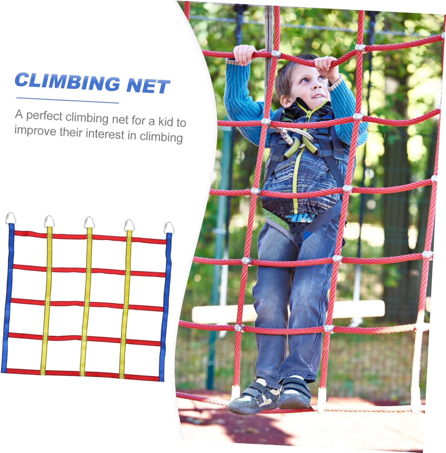 Sosoport Colorful Kids Climbing Net Set Outdoor Physical Training Climbing Toy for Boys and Girls Creative Ladder Plaything for Backyard Fun