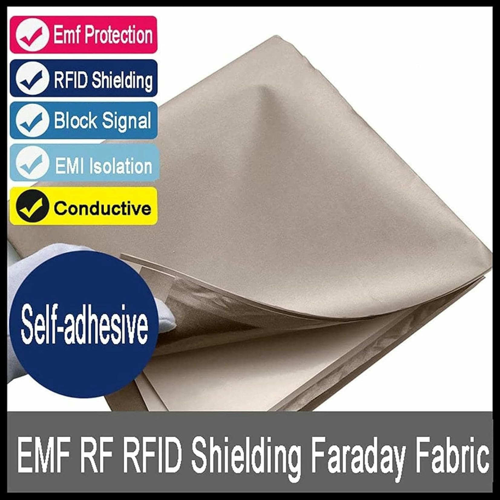 Military Grade Faraday Fabric Shielding Self Adhesive Wallpaper for Isolation DIY Electromagnetic Shielding Solution