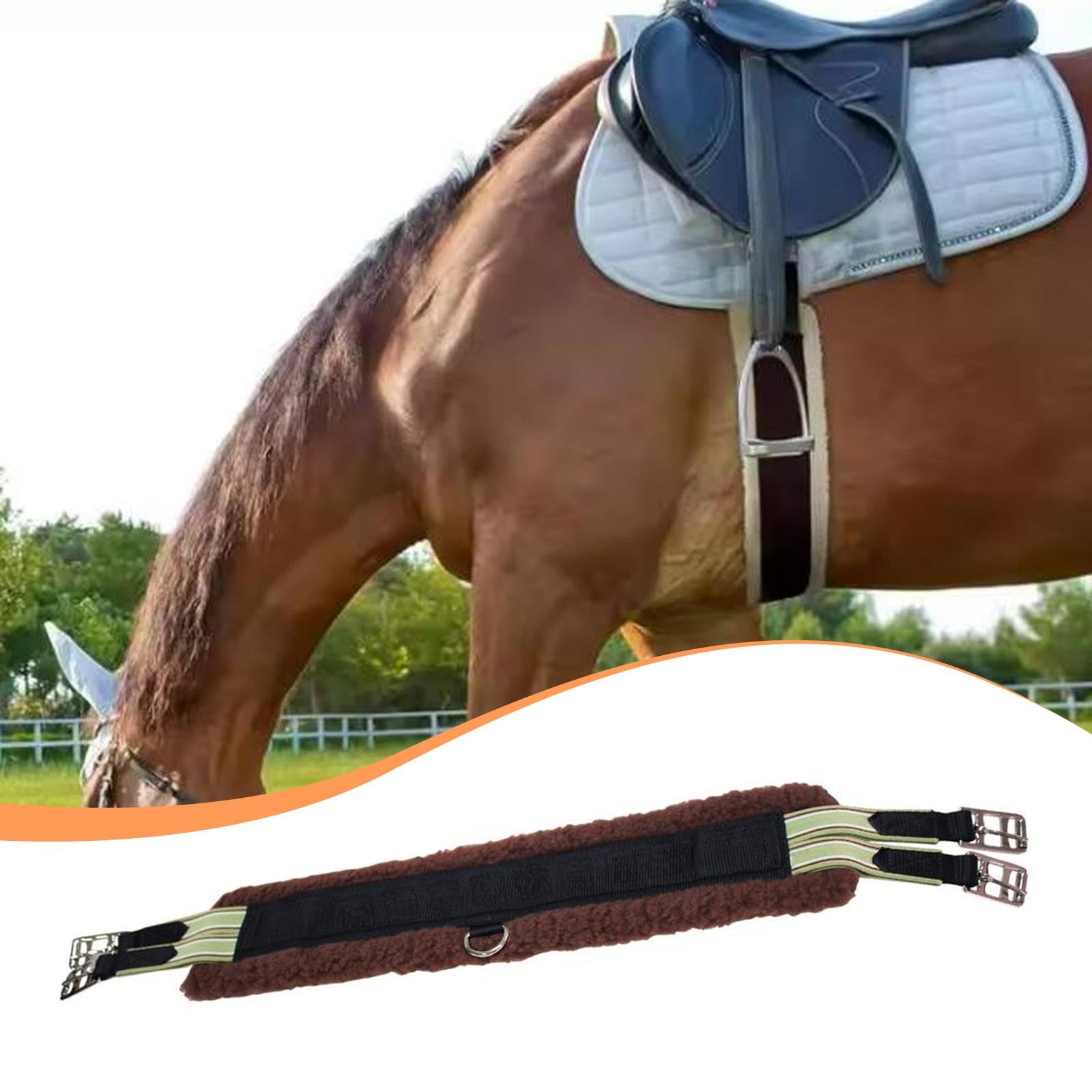 Cincha para Caballo Cincha para Montura Cincha Transpirable Cincha para Equitación con Hebilla de Acero Inoxidable Y Diseño Liviano Adecuada para Pase