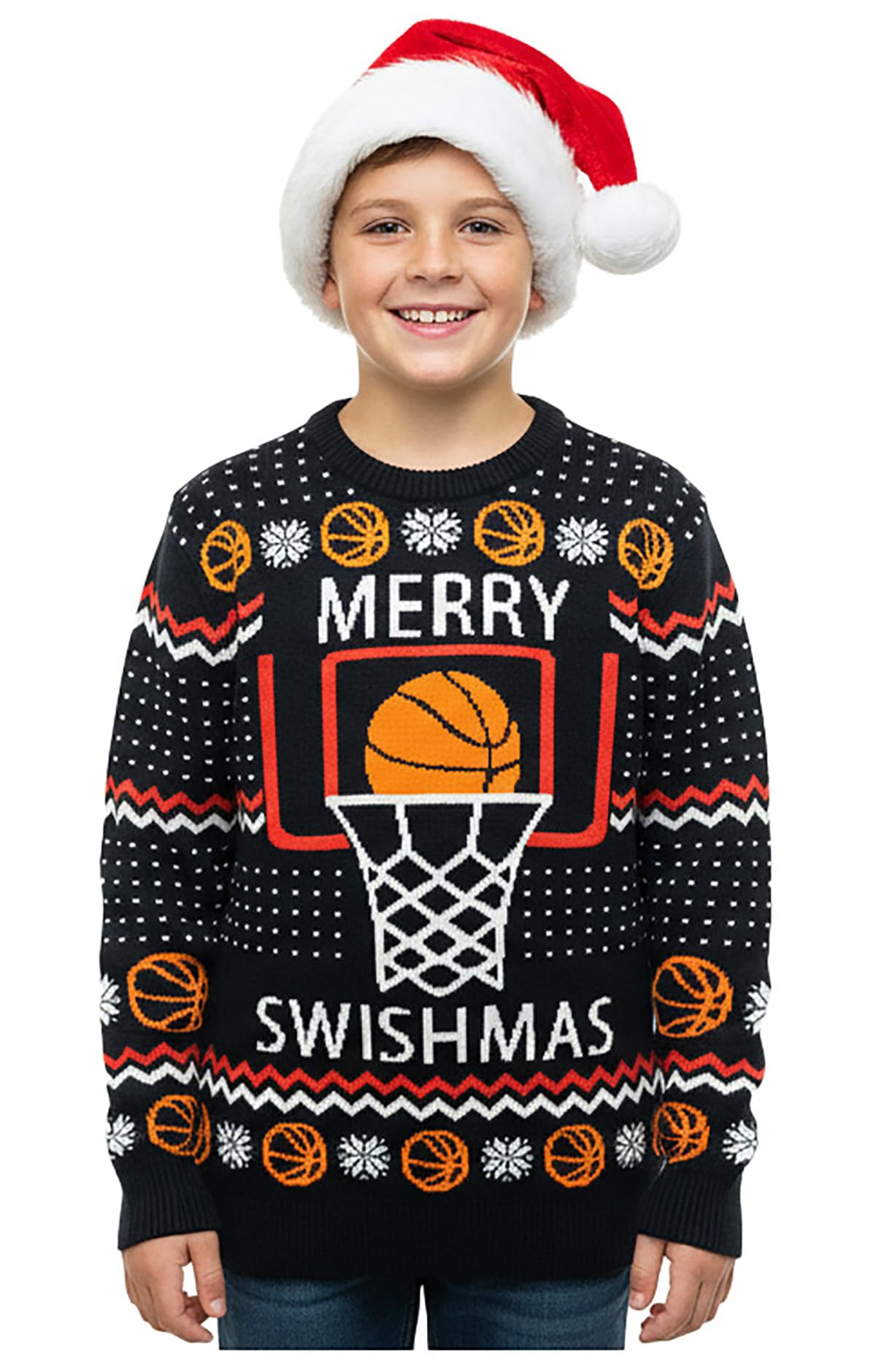 Tstars Kids Ugly Christmas Sweater Dino Gamer Swishmas Boy Girl Holiday