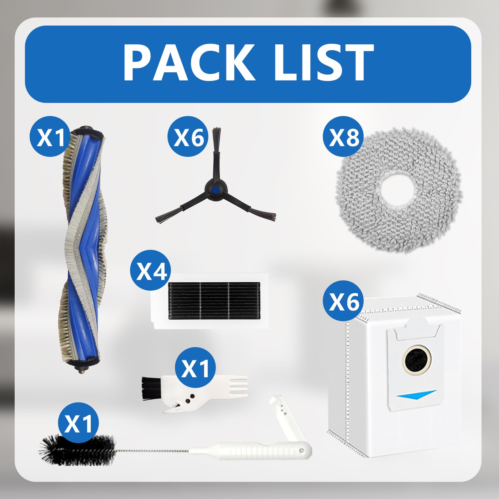 26 Stück Zubehörset für ECOVACS DEEBOT X5 Omni /X5 Pro, 6