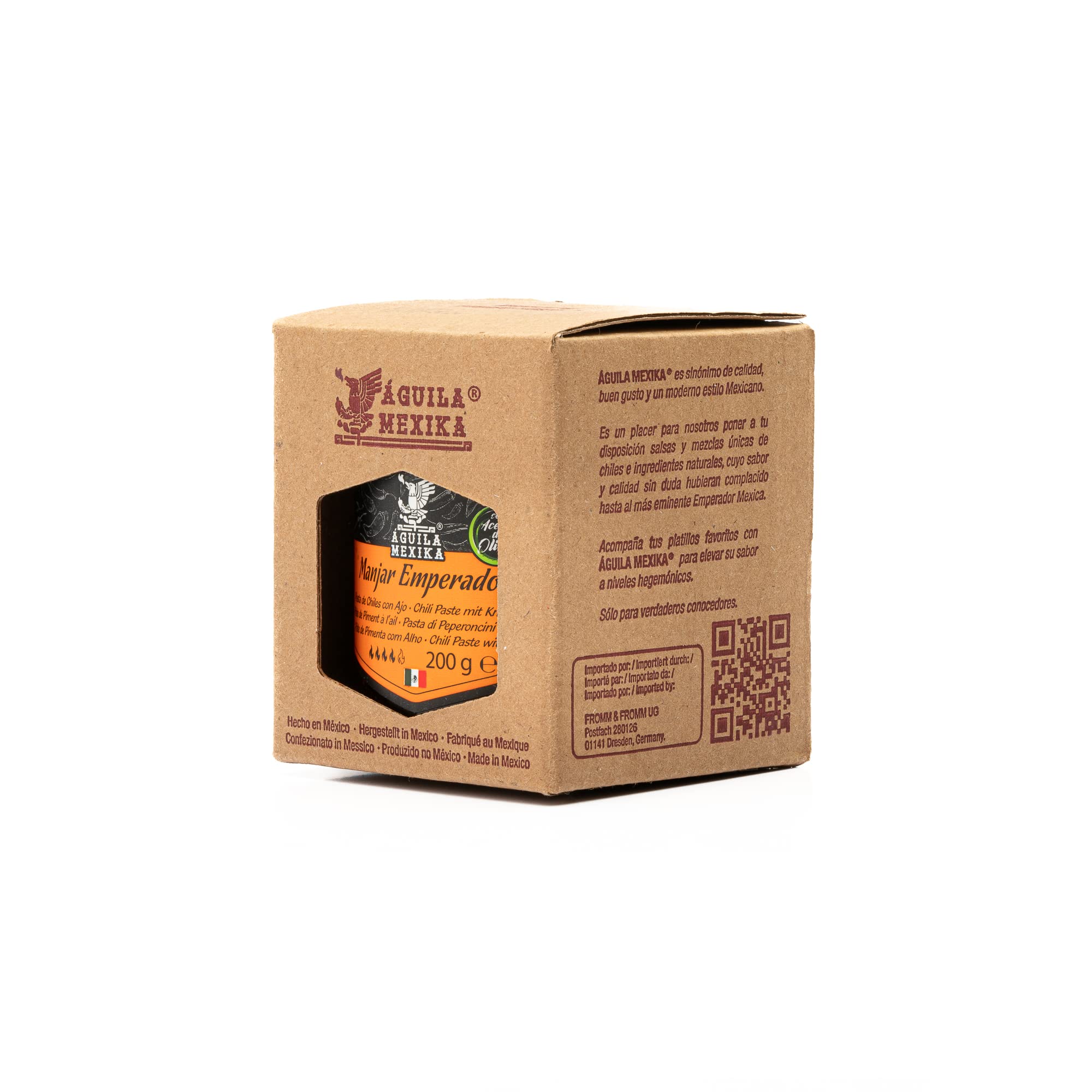 ÁGUILA MEXIKA Salsa Macha gourmet con 3 Chiles Mexicanos: Chipotle, Morita & Rojo de Árbol, ajo, Aceite de Oliva virgen