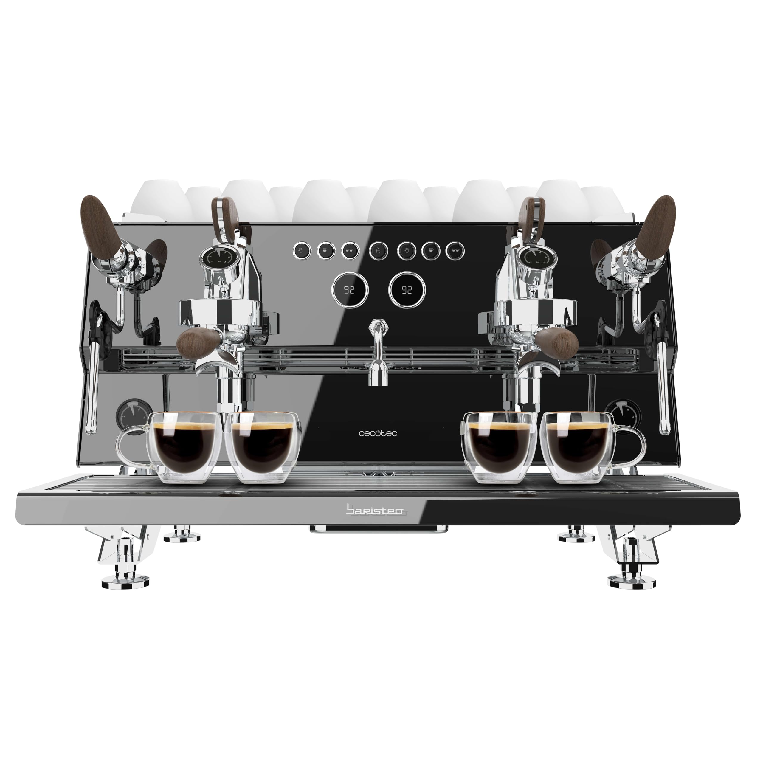 Cecotec Cafetera Express Barista Baristeo Gastro Dark. Bomba Rotatoria 9 Bares, Caldera 10.5L, Sistema E61, Control Pid, Grifos Profesionales, 3200W, Extracción Crema, Diseño Profesional, Versatilidad