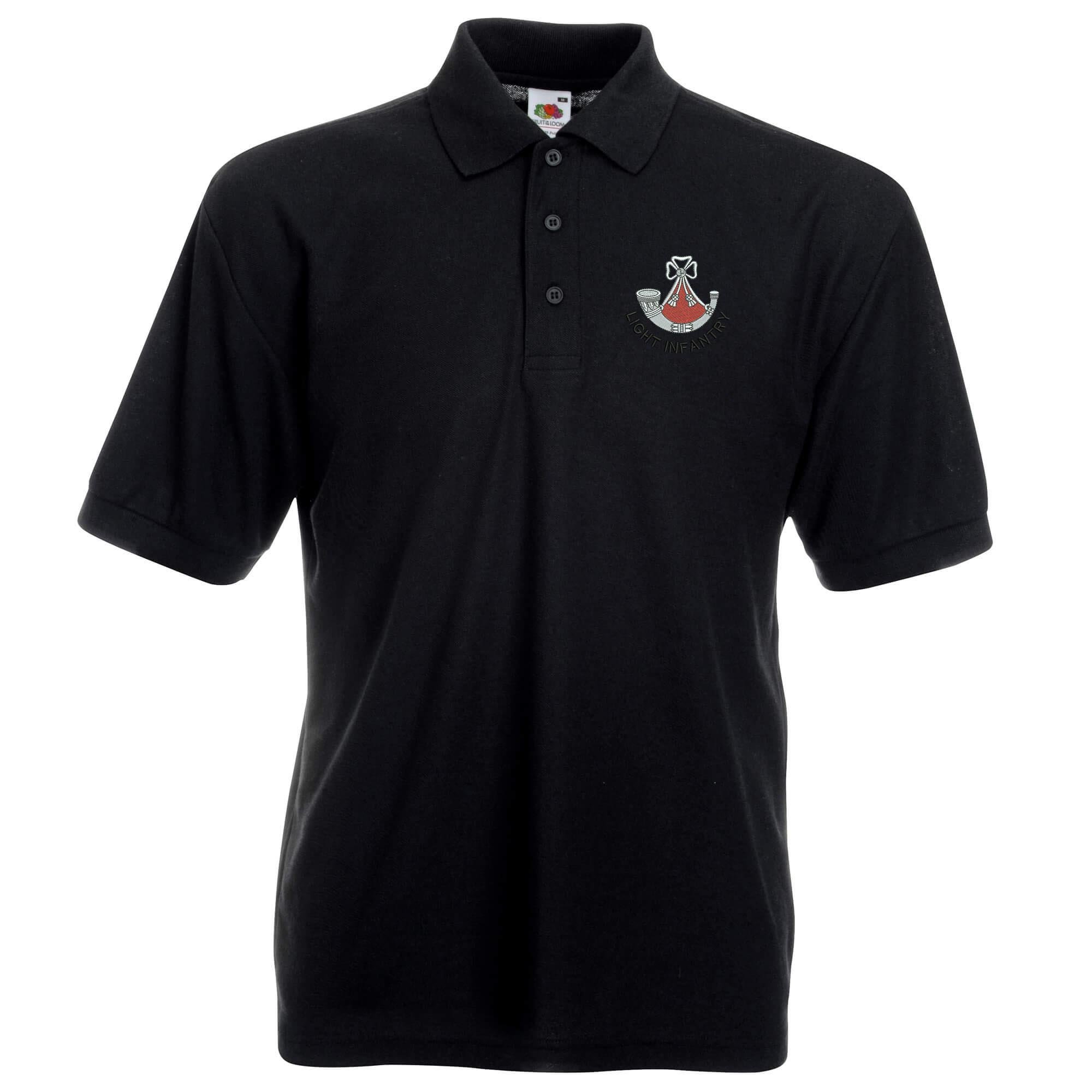 Pineapple Joe's Men's Black Light Infantry Embroidered Polo - X Large