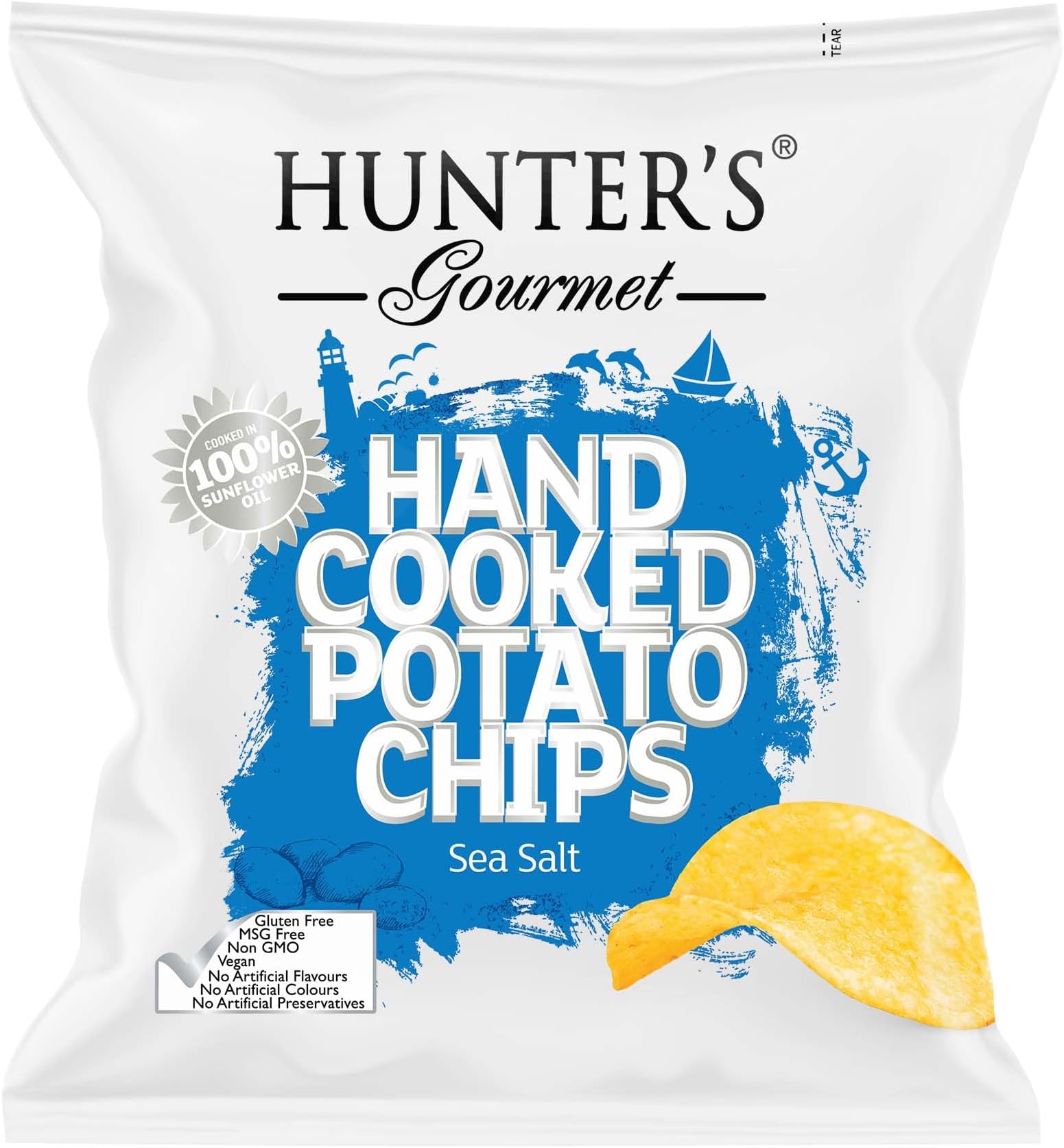 Hunter's Gourmet Hand Cooked Potato Chips - Sea Salt (40g)