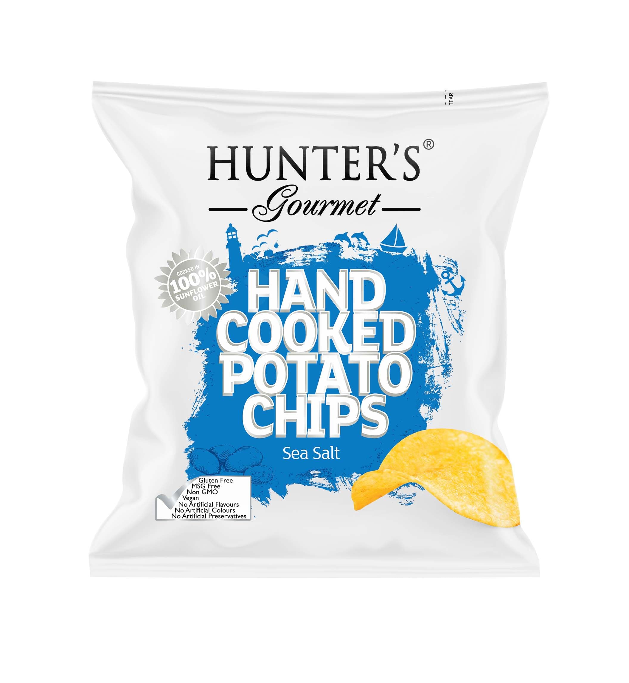 Hunter's Gourmet Hand Cooked Potato Chips - Sea Salt (40g)