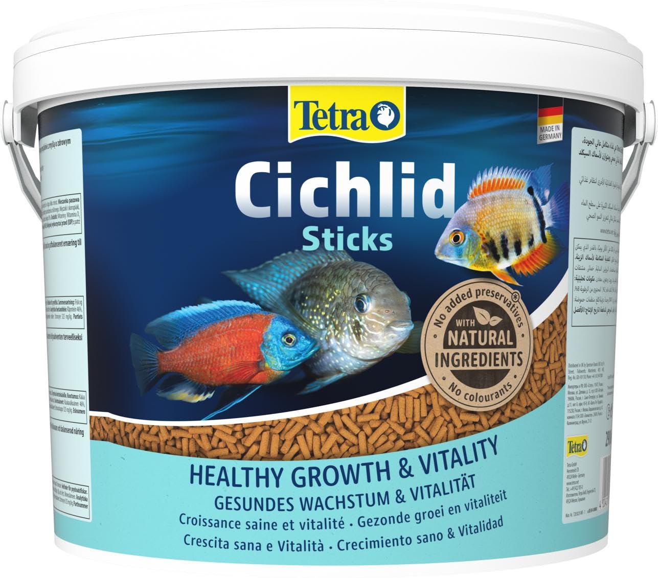 Bâtonnets Tetra Cichlid Sticks alimentation poissons eau douce tropicale 10 L