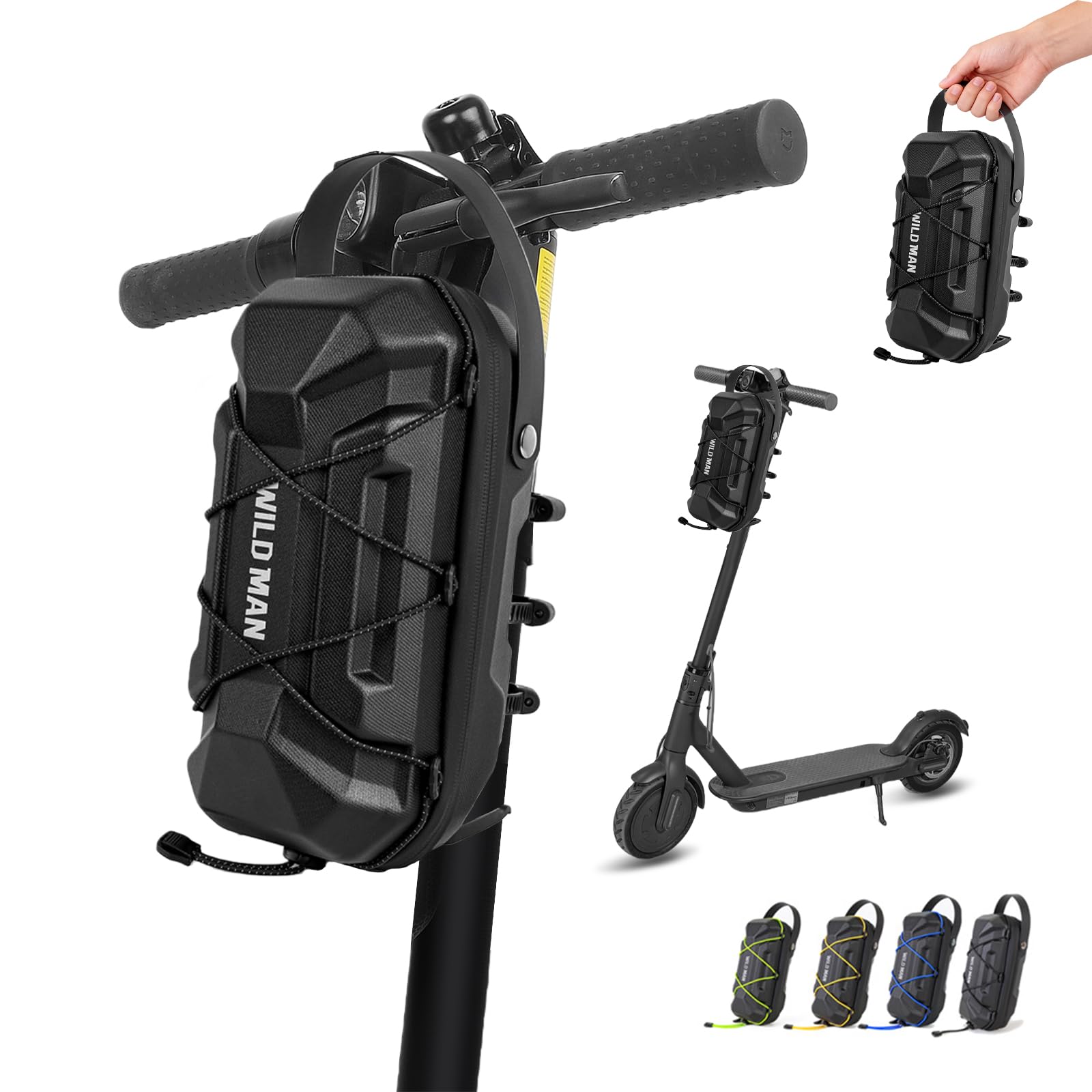 flintronic 3L Electric Scooter Storage Bag, Hard Shell Front Bags, EVA Waterproof Scooter Front Carrying Bag, Handlebar Bag for Mijia M365 Pro Segway Ninebot E ES1/2/3/4