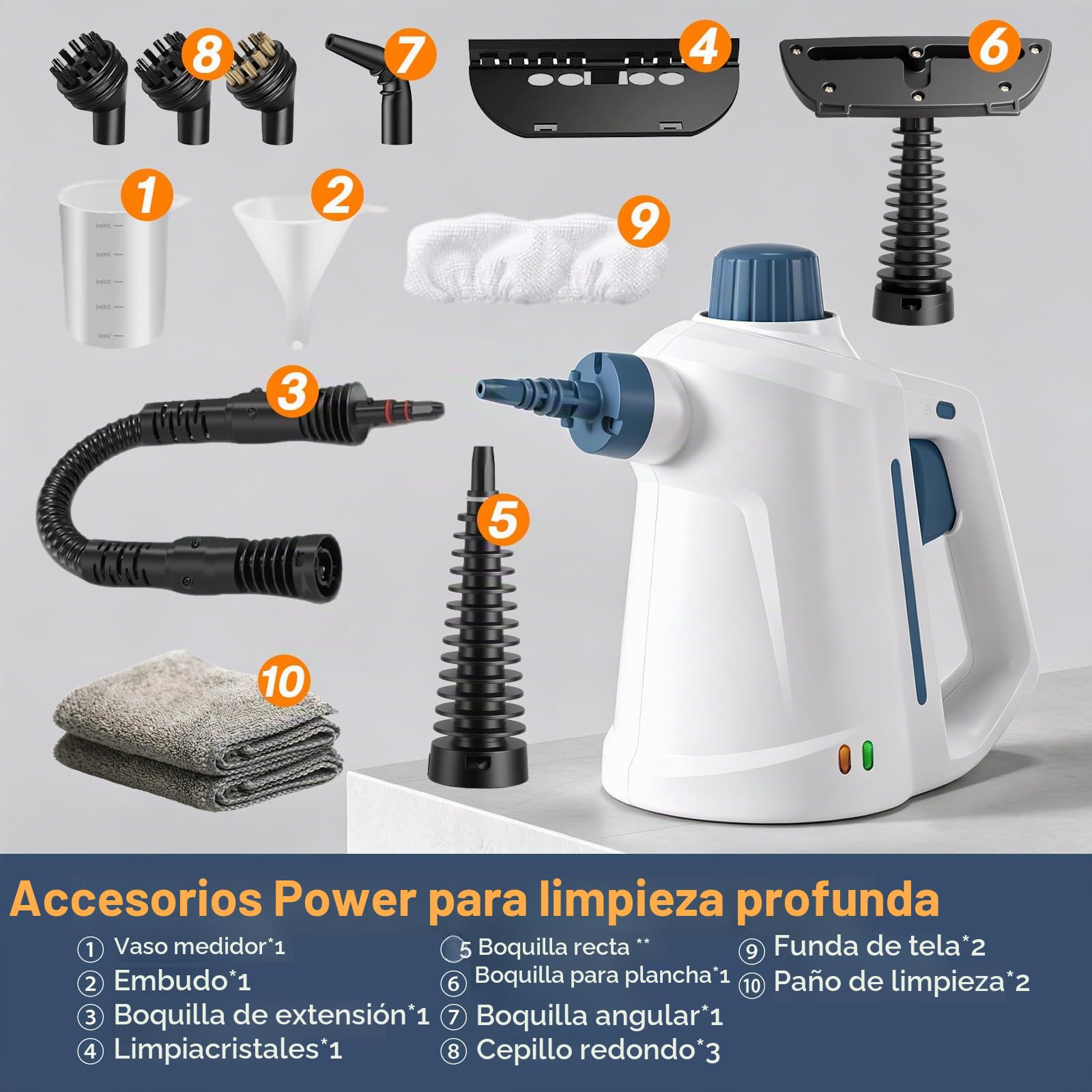 Limpiador a Vapor 3 Bares 110°C sin Químicos para Juntas y Cal