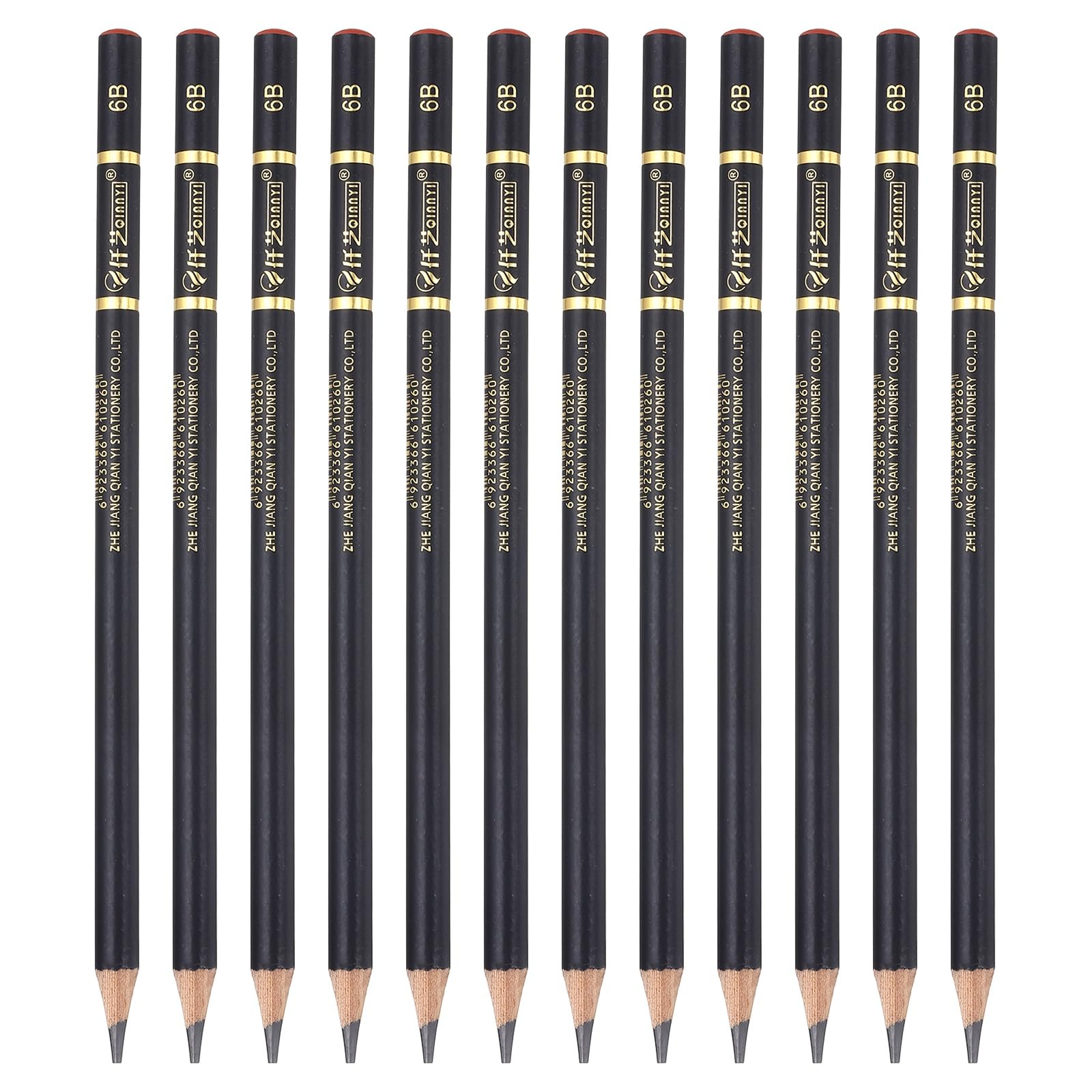 PATIKIL 12Pcs Drawing Pencils for Sketching, 6B Refill Sketch Pencils