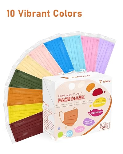 Miniatura 53 de Mascarillas desechables paquete de 100 unidades, 4 capas ASTM nivel 3 grado médico, transpirables para protección al aire libre de adultos, Sinfonía