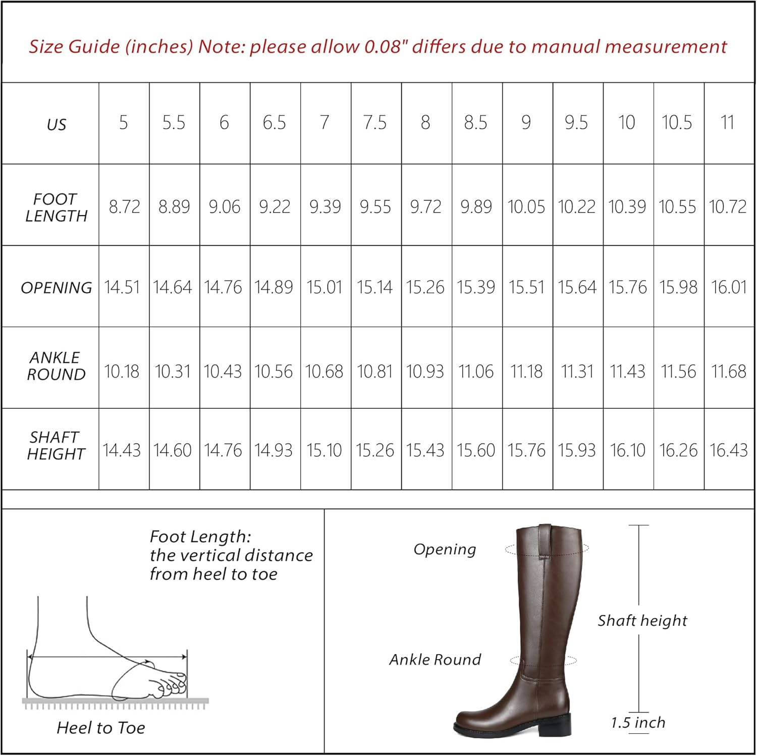 Knee High Boots Women Flat Low Heel Side Zipper Fall Winter Faux Leather Long Tall Riding Boots - Image 7