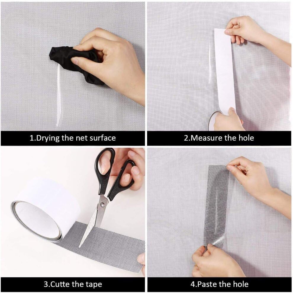 FYCAN 2M/Roll Window Insect Screen Repair Tape Self-adhesive Net Door Fix Patch Anti-Mosquito Mesh Broken Holes Repair Tool For Window 2