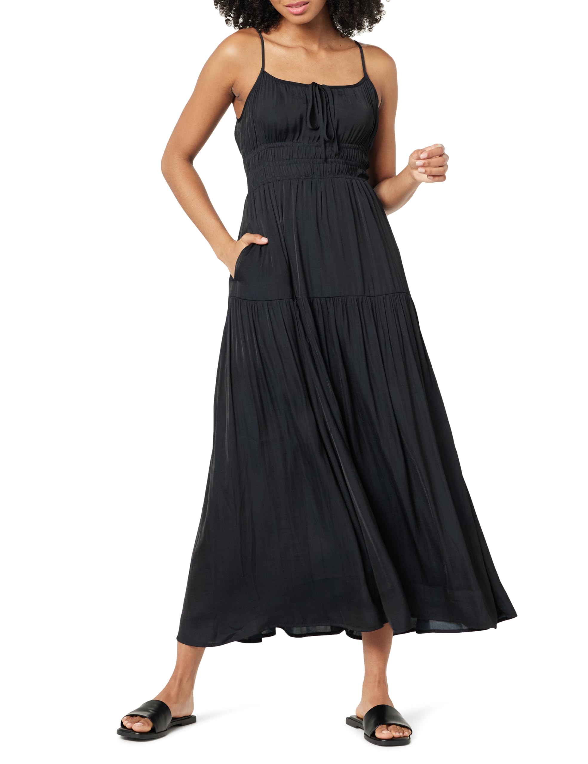 The Drop Tavia Tie-Front Tiered Maxi Dress Maxi Abito Donna