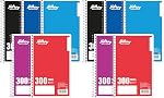 Hilroy 3-Subject Coil Notebook, 8" x 10.5", Wide Ruled, 3-Hole Punched, 300 Pages/150 Sheets, 1 Notebook, Colour May Vary (13225)