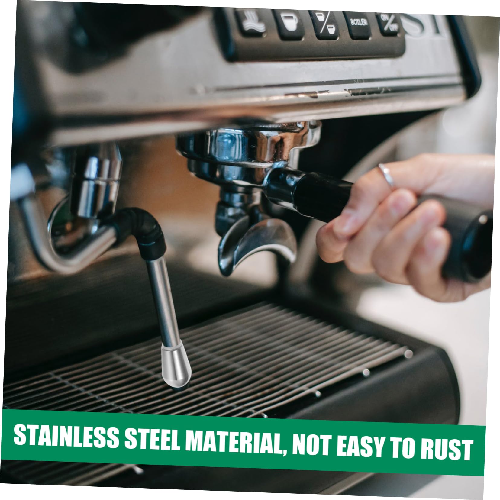 Cabilock Metal 3 Piezas boquilla de vapor cafetera metalica caños de cafetera de acero inoxidable espuma leche maquina de cafe salida de la máquina de café accesorio para cafetera