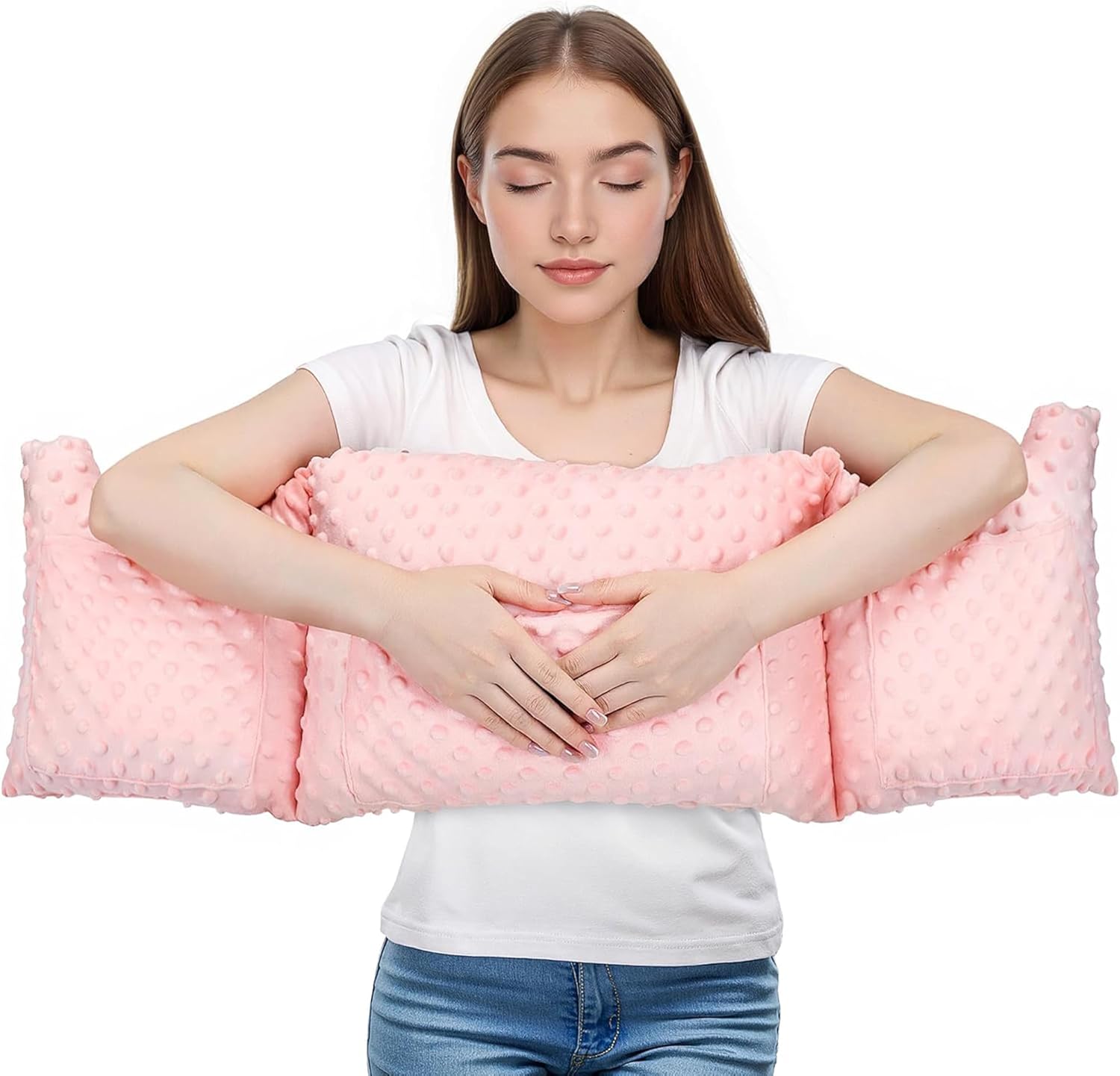 Mastectomy Pillow - Post Surgery Pillow, Mastectomy Must Haves, Breast Pillow for Sleeping After Heart Surgery, Reduction &Augmentation Recovery Supplies Seatbelt Pillows Gifts for Woman (Pink)